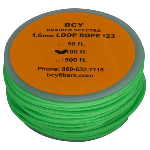 Neon Green 100 ft Braided Rope Loop - Heavy Duty Spectra Cover