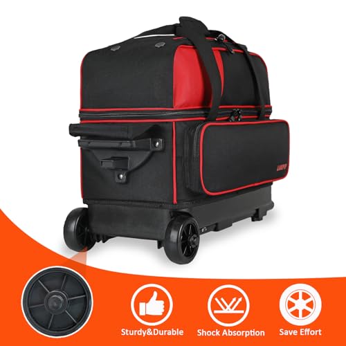 LARIPOP Red Bowling Ball Roller Bag with Shoe Compartment & Padded Protection