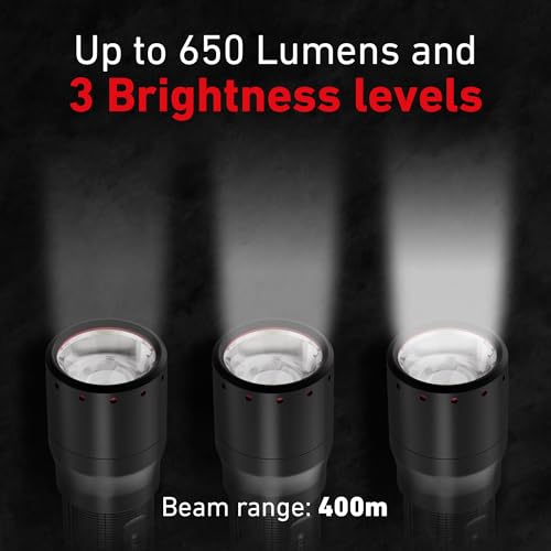 Ledlenser P7 LED Tactical Flashlight 650 Lumens, Adjustable Focus, Durable Aluminum Body