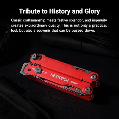 NEXTORCH PIONEER MT20 14-in-1 Multi-Tool Set with Red Handle, Pliers, Scissors & Glass Breaker