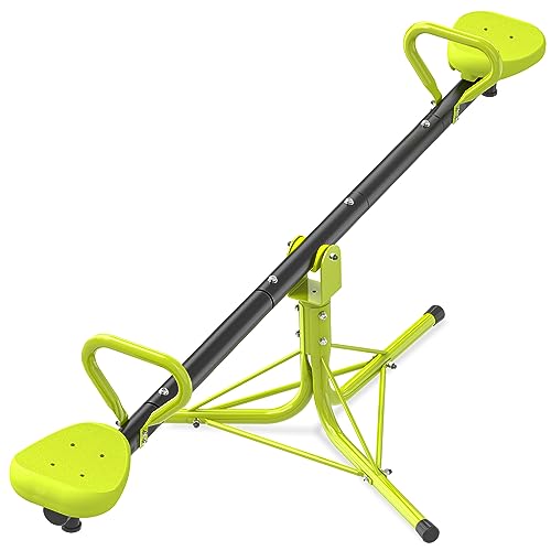 Iyoyo Light Green Spinning Seesaw for Kids Ages 3-8 Outdoor Playground Toys with Safety Handles