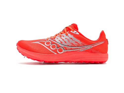 Saucony Kilkenny XC 10 Spike Unisex Adult, Size 10.5 Vizired/Silv - Lightweight Cross Country Shoes