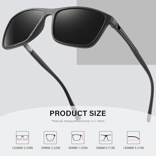 Polarized Sunglasses for Men 4-Pack UV Protection Driving Fishing Golf - Black, Red, Blue, Ice Blue