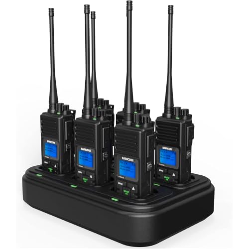 SAMCOM FPCN30A 2-Way Radio Set of 6 with Multi-Charger, 5W Long-Range UHF Walkie Talkies