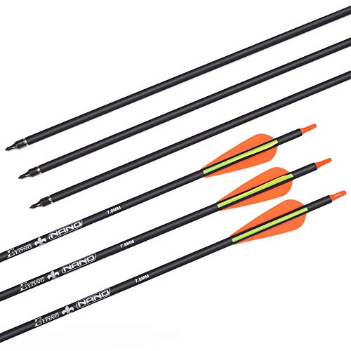6pcs 26 Inch Carbon Arrow Set with Removable Tips for Hunting & Target Practice