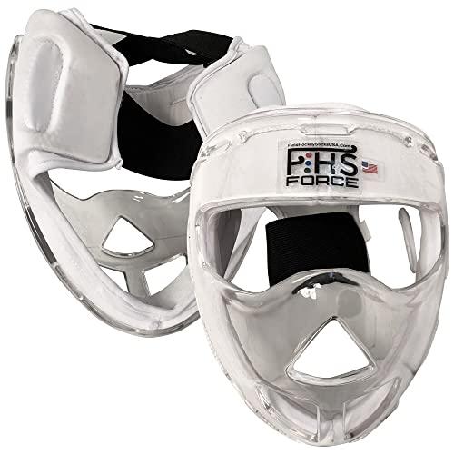 Senior White Field Hockey Face Mask - Transparent Penalty Corner Protection
