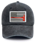 Firefighter Axe USA Flag Baseball Cap - Black, Adjustable Cotton Hat for Men Women