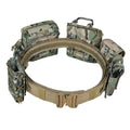 YAKEDA Tactical Battle Belt 8-in-1 Molle Hunting Belt with Pouches - Camou