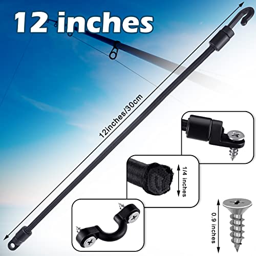 12 Inch Fishing Rod Strap Holder Set - Boat Deck Tamer Straps for Secure Storage