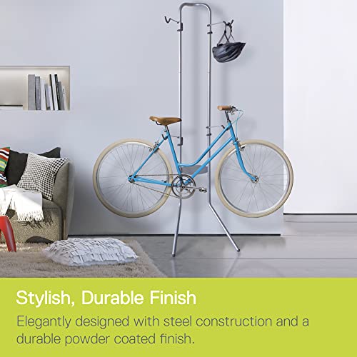 Delta Cycle Michelangelo 2 Bike Storage Rack Silver - Vertical Garage Bike Stand for Road MTB Hybrid Bikes
