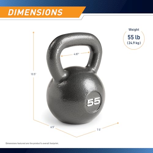 Marcy Hammertone 55 lb Kettlebell for Strength Training Home Gym Equipment
