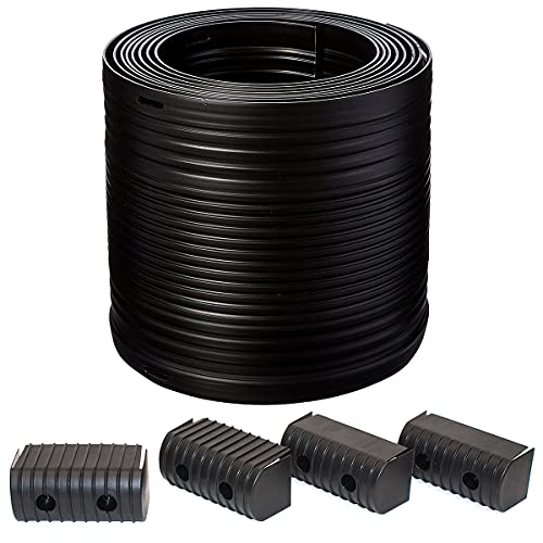 16 ft Bunk Wrap Kit - 2x4 Inch Black Vinyl Cover with Endcaps for Boat & Trailer