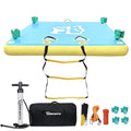 Inflatable Dock Floating Platform with Cup Holders - 5x6ft Lake Pool Island for 3-5 People