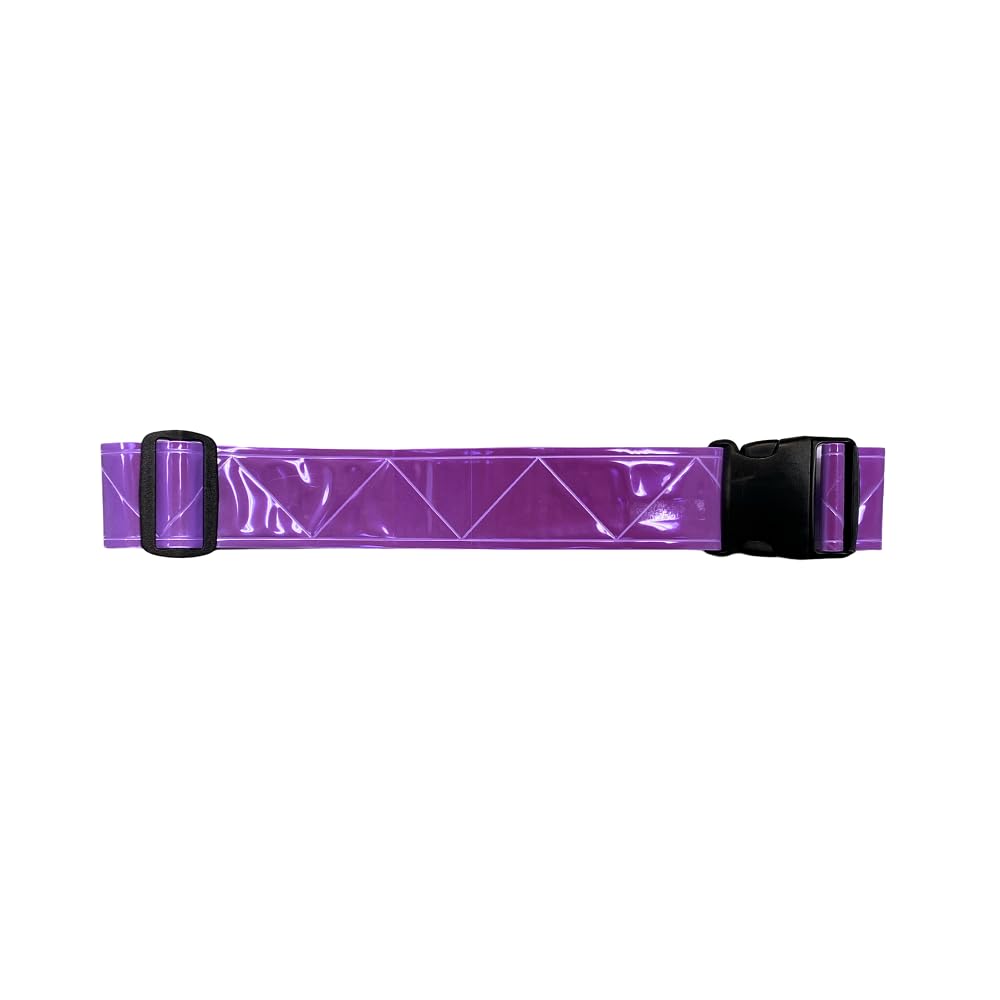 Stuart Promotional Products Purple Reflective Running Belt for High Visibility Safety - Adjustable Reflective Belt for Running, Walking, Cycling, Military & PT Gear