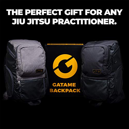 Gold BJJ Jiu Jitsu Backpack - Heavy Duty Waterproof Gym Bag with Gi Pocket (Black)