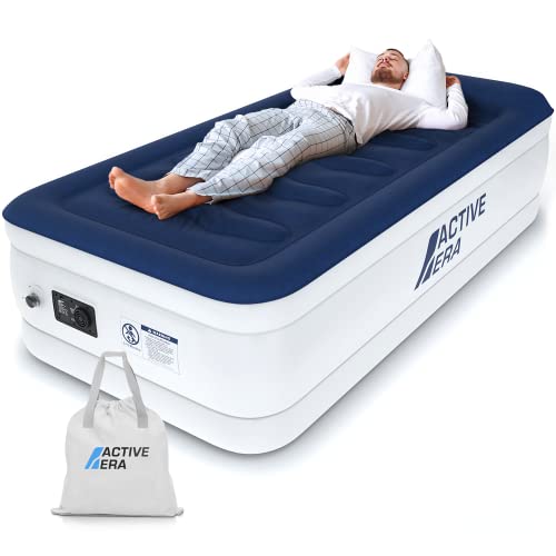 Twin Air Mattress with Built-in Pump & Raised Pillow - Luxury Version