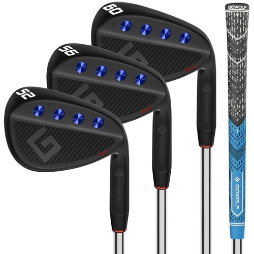 Black 3-Piece Golf Wedge Set 52/56/60 Degrees Forged Spin Control for Men