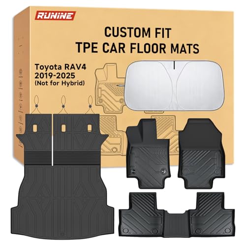 Toyota RAV4 Floor Mats Set 2019-2025 All Weather Custom Car Floor Liners