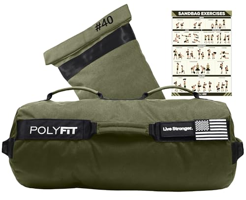 Polyfit Workout Sandbag Pro - Heavy-Duty Adjustable Fitness Weights
