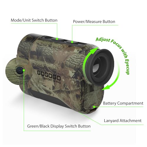 Gogogo Sport Vpro GS06 Hunting Rangefinder 1200 Yards Green Display