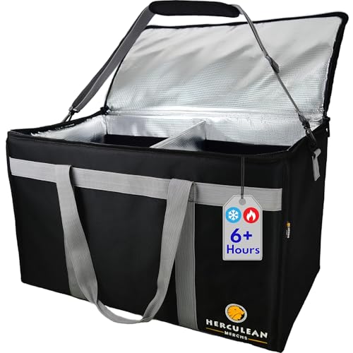 Large Insulated Food Delivery Bag for Catering & Takeout - Hot Cold Thermal Carrier