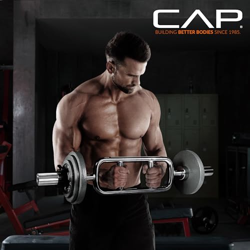 Olympic Triceps Bar 34 Inch Chrome Weightlifting Barbell for Strength Training