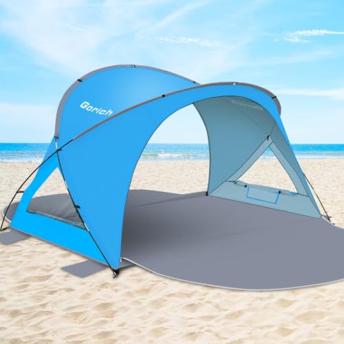 Gorich Skyblue 4-Person Beach Tent Sun Shelter with UPF50+ UV Protection, Portable & Easy Setup