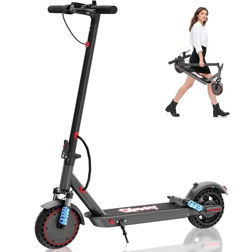Gray Electric Scooter for Adults 19MPH 15 Miles Range Foldable & Dual Shock Absorbers