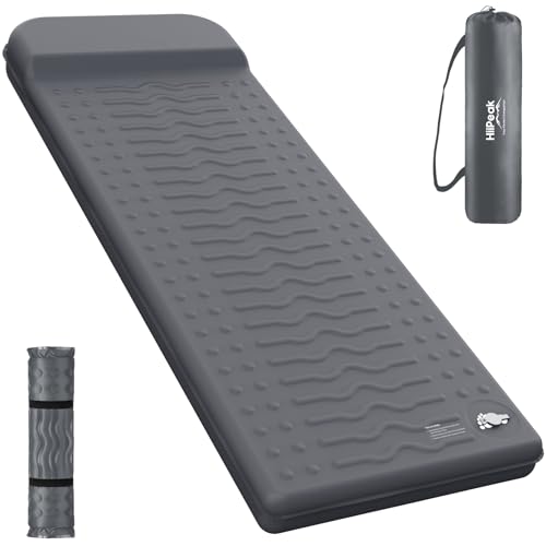 HiiPeak Memory Foam Sleeping Pad - Gray Single, 3 Inch Thick, Insulated Camping Mattress with Pillow