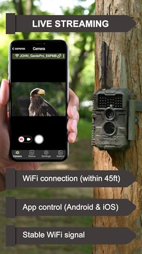 GardePro E6P Max WiFi Trail Camera Camo Rechargeable 8000mAh Battery