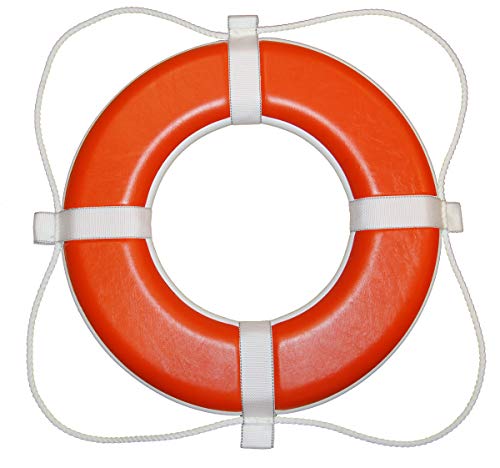Orange 24-Inch Coast Guard Approved Life Ring - Marine Safety Throwable Device