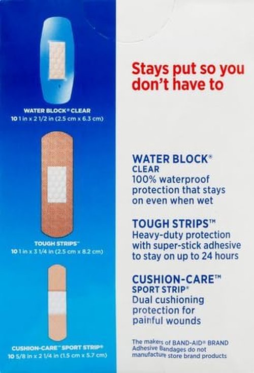 Band-Aid Brand Adhesive Bandage Variety Pack - Clear, Tough & Sport Bandages | Assorted Sizes, 30 Ct