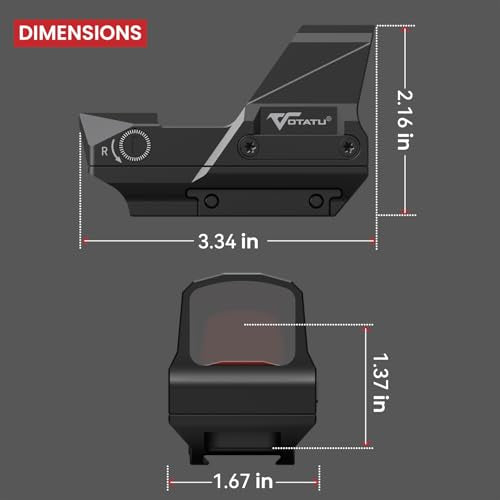 VOTATU RMD502-ER Red Dot Sight 2 MOA Dot & 68 MOA Circle Shake Awake 1x30mm Scope