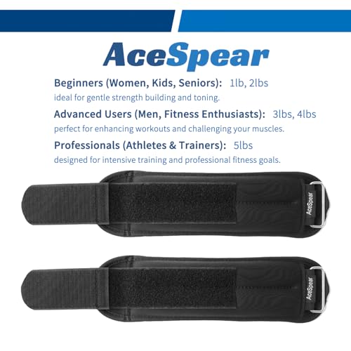 Ankle Weights Set 2 lbs Pair for Men Women Kids - Foot, Leg, Wrist Workout Equipment