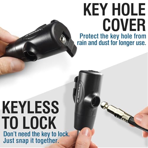 MARQUE Bike Lock with Key - 4 Ft Coiled Cable, Anti-Theft Security Cable for Bicycles, Scooters, Kayaks, Gates