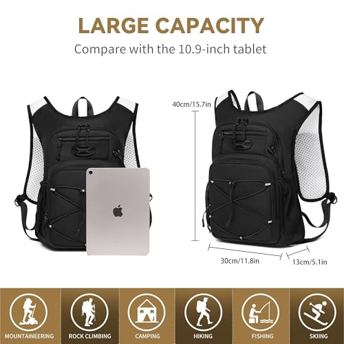 Lightweight Hydration Backpack with 2L Water Bladder for Cycling Hiking - Black