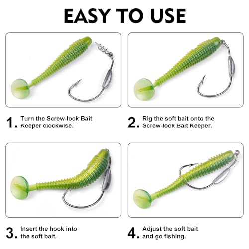 Weighted Swimbait Hooks 25pcs Set for Bass Fishing - Size 1/0 to 5/0
