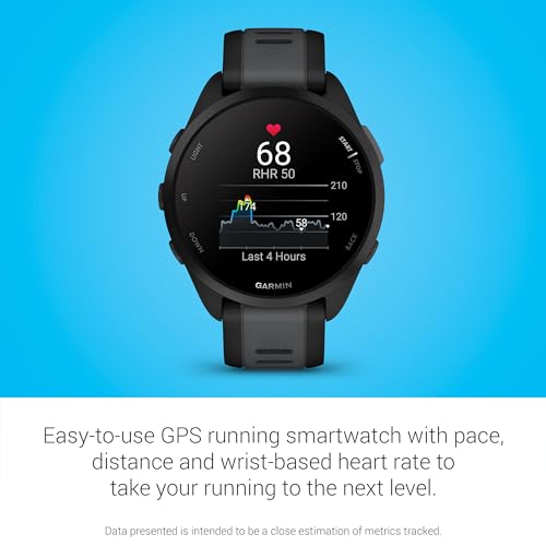 Garmin Forerunner 165 Running Smartwatch Black, 43mm GPS Fitness Tracker