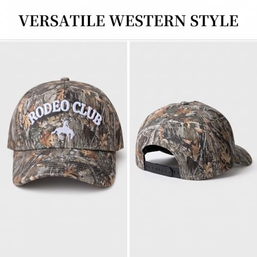Western Camo Trucker Hat for Men & Women - Rodeo Club Embroidered Cap