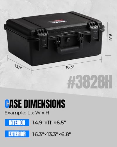 INCHOICASES Hard Shell Pistol Case for 3/5/8 Guns with 19 Mag Slots, 5-Pistol & 19 Magazine Storage, Waterproof & Shockproof