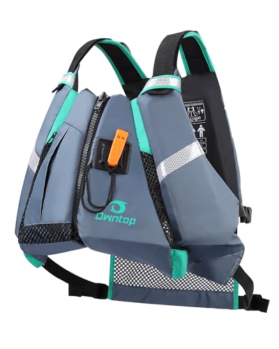 Owntop Adult Swim Vest Gray M-L Adjustable Buoyancy Safety Paddle Kayaking Canoeing