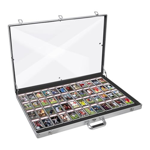 QTYORD 1pcs Aluminum Glass Card Display Case - Large 34" x 22" Lockable Trade Show Jewelry & Collectible Card Holder