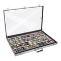 QTYORD 1pcs Aluminum Glass Card Display Case - Large 34" x 22" Lockable Trade Show Jewelry & Collectible Card Holder