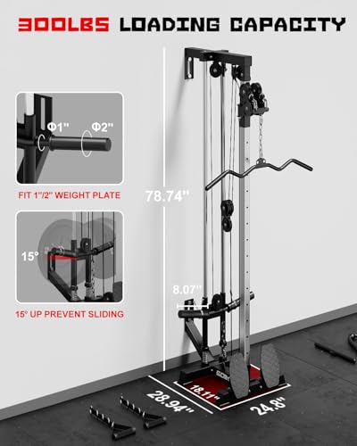 Wall Mount Cable Station WM1 Cable Crossover Machine with 17 Heights - BK Variant