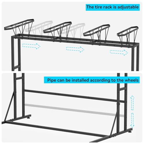 YBING Freestanding Bike Rack Garage - Vertical 4 Bike Storage Stand