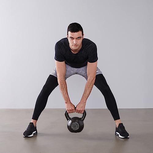 60 lb Cast Iron Kettlebell for Strength Training - Textured Wide Handle