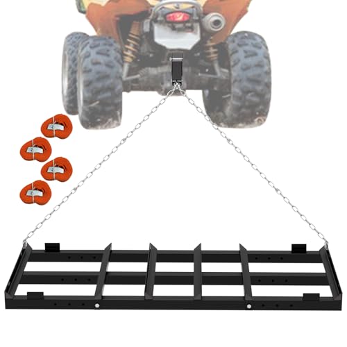 Black 4Ft Heavy Duty Drag Harrow for Gravel Soil Lawn Driveway Leveling