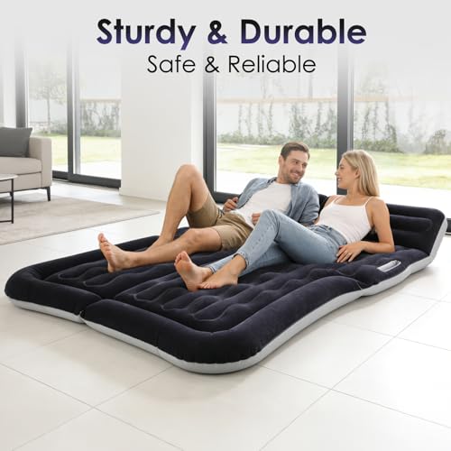 Inflatable Car Bed Mattress for SUV Sedan Truck & Minivan - Portable Travel Comfort Kit