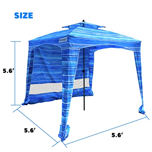 EasyGo Cabana Beach Blue - Portable 6' x 6' Shade for Beach & Outdoors