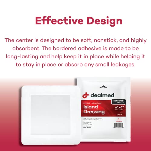 6x6 Inch Sterile Gauze Dressings with Adhesive Borders - Pack of 150